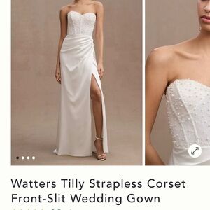 Watters Strapless White Corset Gown- NWT